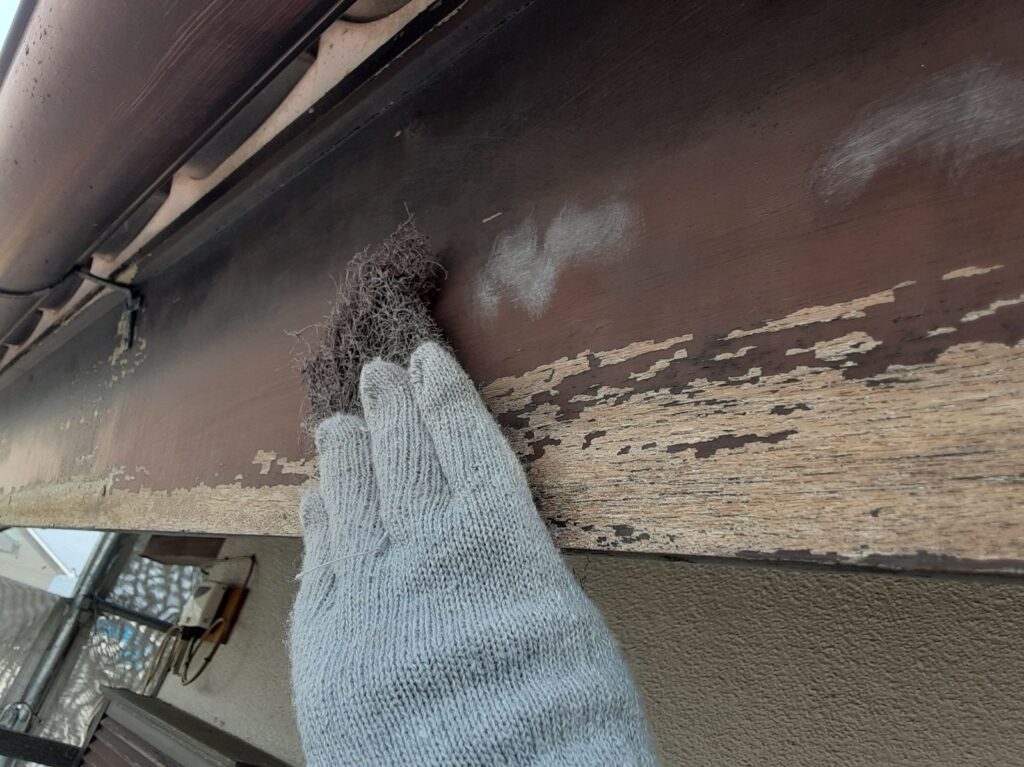 破風下地処理。