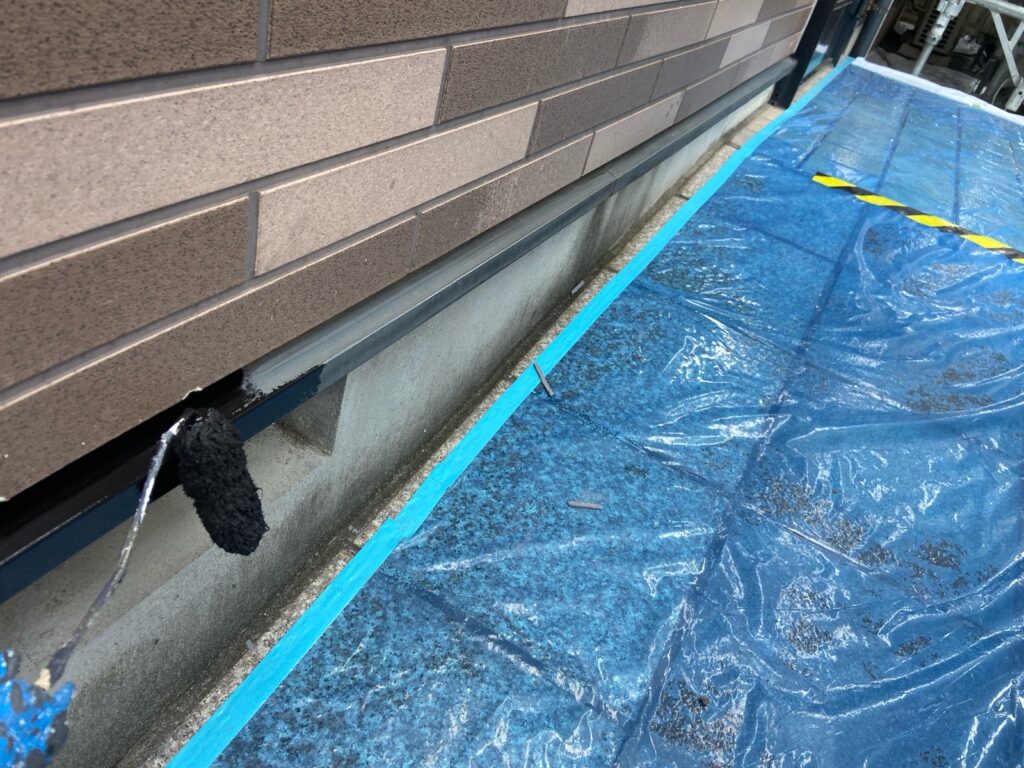 水切り下塗り。