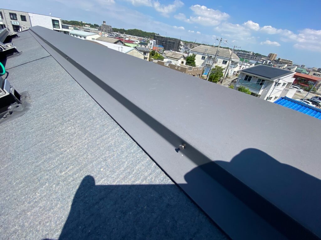 屋根板金釘が浮いています。